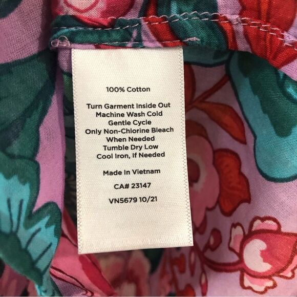 Talbots Cotton Button Front Shirt in Sketched Blooms - Picture 5 of 6